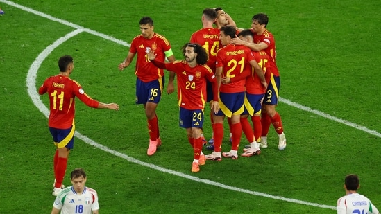 Euro 2024 - Grupo B - España v Italia - España celebra tras el partido(REUTERS)