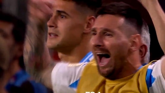 Lionel Messi durante su celebración tras levantar la Copa América con Argentina