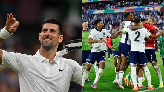 Inglaterra ganó su partido de cuartos de final de la Eurocopa 2024 durante la eliminatoria de Novak Djokovic en Wimbledon