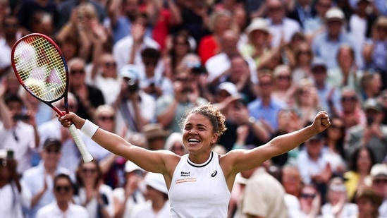 La italiana Jasmine Paolini celebra (AFP)