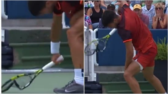 Carlos Alcaraz destroza su raqueta tras perder un punto ante Gael Monfils(X)