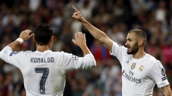 Cristiano Ronaldo y Karim Benzema ganaron juntos cuatro títulos de la Liga de Campeones, incluido un tricampeonato en 2015-16, 2016-17 y 2017-18. (Foto Reuters)