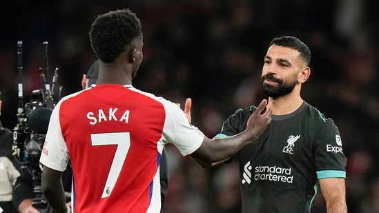 Bukayo Saka le dio la ventaja al Arsenal en el minuto nueve (AP)