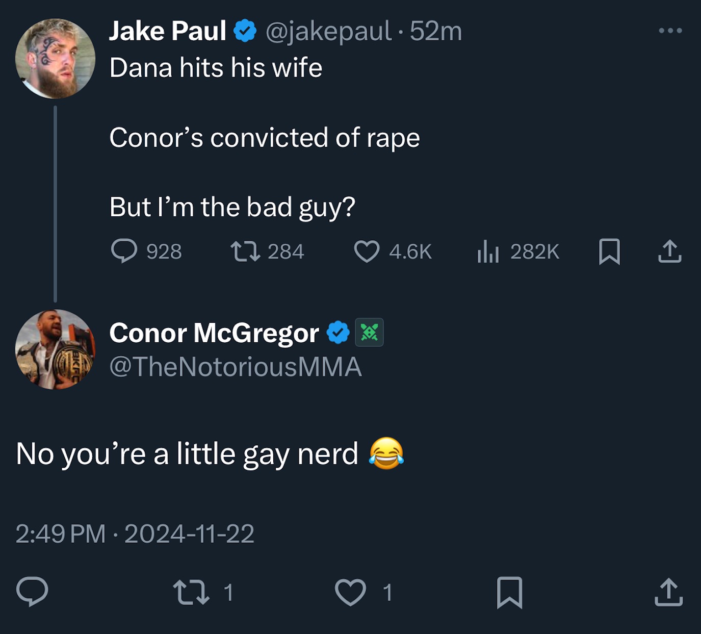 Conor McGregor, Jake Paul, agresión sexual, violación, UFC