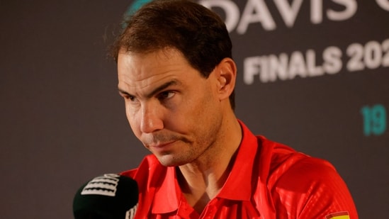 El español Rafael Nadal durante una conferencia de prensa (REUTERS)