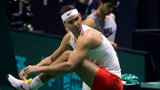 El español Rafael Nadal durante un entrenamiento (REUTERS)