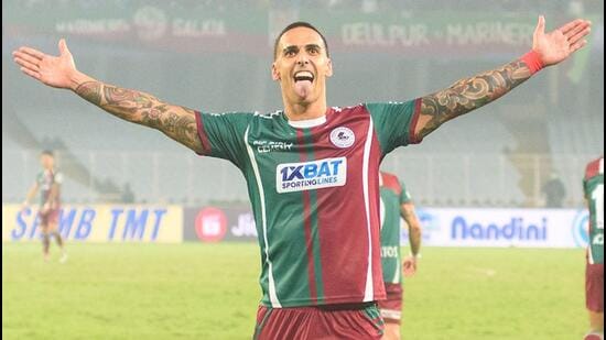 Alberto Rodríguez Martín de Mohun Bagan Super Giant celebra tras marcar un gol. (ISL)