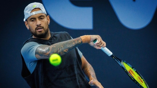 Nick Kyrgios asiste a una sesión de entrenamiento antes del torneo internacional de tenis de Brisbane. (AFP)